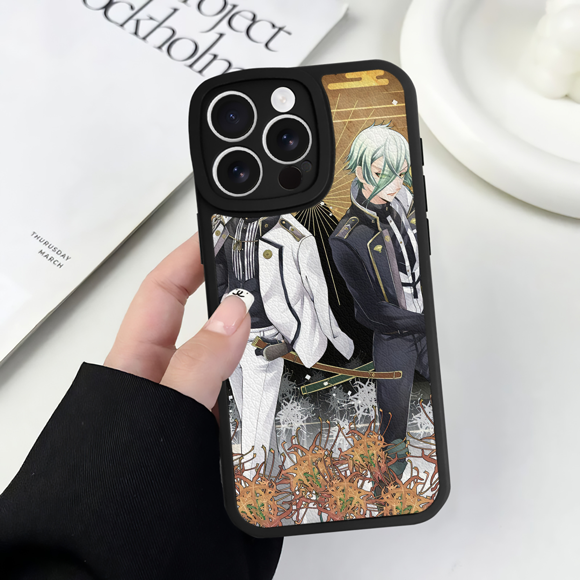 （画像用） 刀剣乱舞 Touken Ranbu 【iPhone 16シリーズ対応】シリコンスマホケース（レザー調） 材質：シリコン